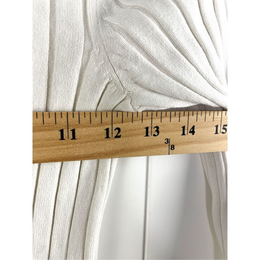 Vintage‎ Q&A Deep V Ribbed Long Sleeve White Top Size S - Picture 7 of 7